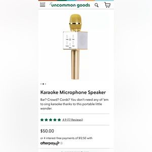 Rose Gold 3-in-1 Wireless Handheld Karaoke (microphone, speaker and charger)